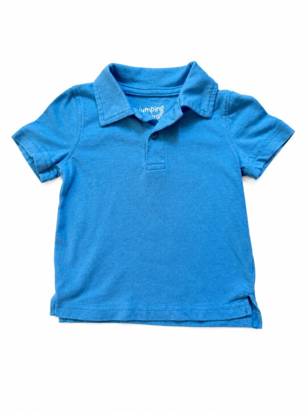Jumping Beans Baby Boys Blue Short Sleeve Polo Shirt 12M Cotton Blend